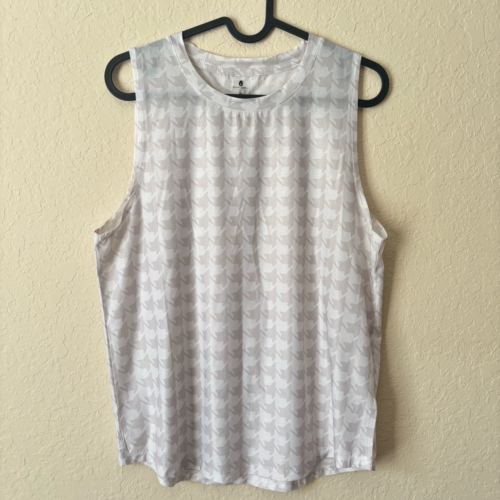 Spiritual Gangster | Women's White Patterned Flowy Tank Top Size Medium Yoga